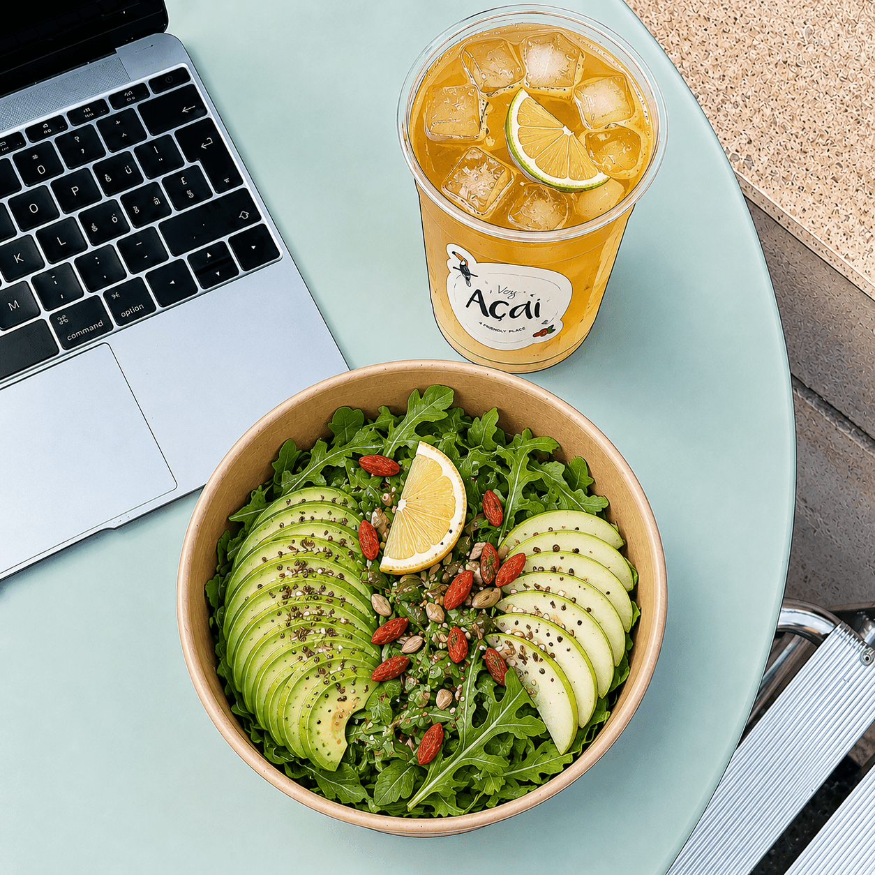 Green Detox Bowl e Iced Ginger Tea per delivery ufficio a Roma Prati
